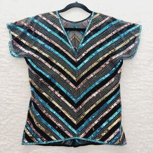 Blouse Top Size ? Glam Luxe Y2K Revival Alt Girl Maximal Ornate Mob Wife Shiny